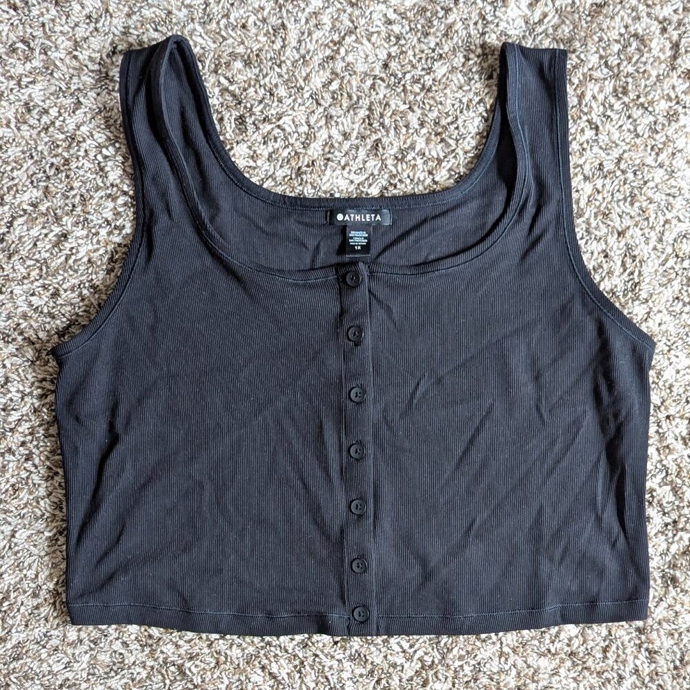 Athleta | Black Crop Top Size 1X